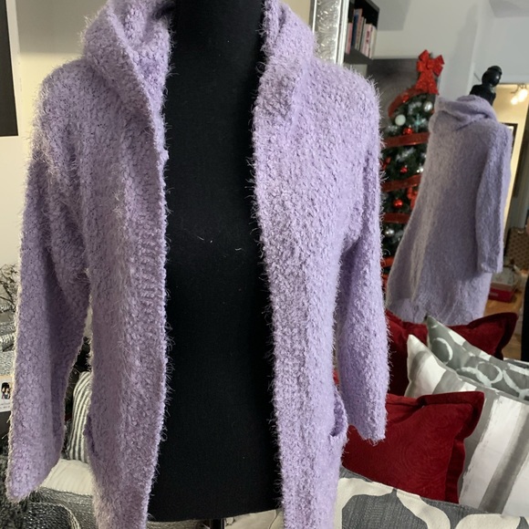 Lavender eyelash knit cardigan S M & L - Picture 9 of 9
